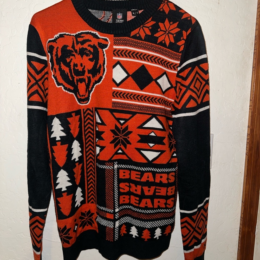 NFL Orange and Black bears  Crewneck Sweater with Bold Patterns